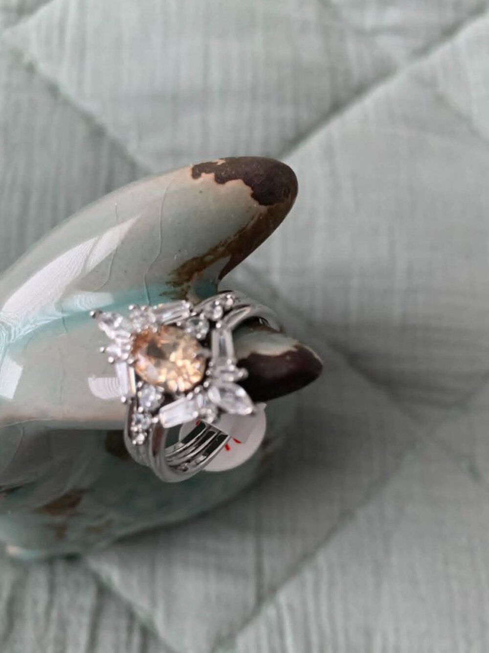 Bomb Party Ring - Smokey Topaz Cubic Zirconia - Size